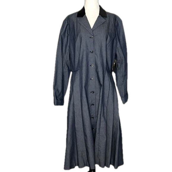 NWT Vintage Liz Claiborne Women's Button Down Dress Duster Coat - Picture 1 of 16